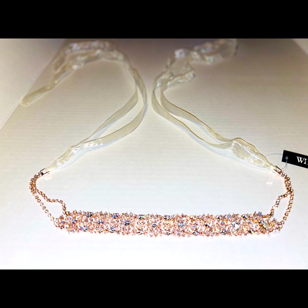 Vera Wang Rose gold & CZ sash
